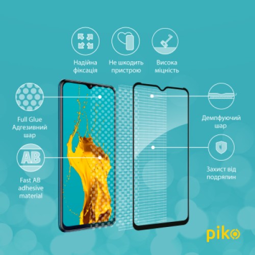 Стекло защитное Piko Full Glue Tecno Spark 8T (1283126542282)