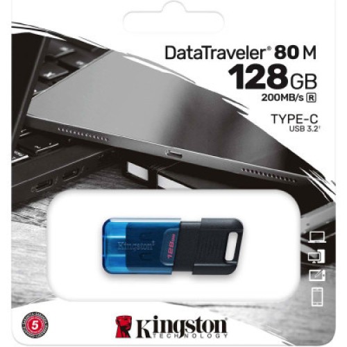 USB флеш накопитель Kingston DataTraveler 80 M Blue/Black (DT80M/128GB)