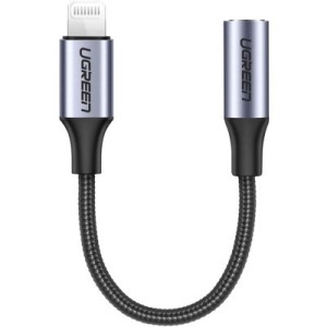 Переходник Lightning to 3.5mm 10cm Headphone Jack Adapter Model US211 gray Ugreen (30756)