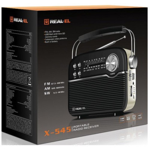 Портативный радиоприемник REAL-EL X-545 Black