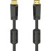 Кабель мультимедийный HDMI to HDMI 10.0m 4K Ethernet Gold Black Hama (00205009)