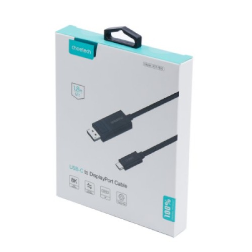 Кабель мультимедийный USB-C to DisplayPort 1.8m 8K 30Hz Choetech (XCP-1803-BK)