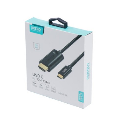 Кабель мультимедийный USB-C to HDMI 3.0m 4K 30Hz Choetech (XCH-0030BK)