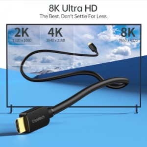 Кабель мультимедийный HDMI to HDMI 2.0m V.2.1 8K 60Hz HDR10 HLG 48Gbps YUV 444 Choetech (XHH-TP20)