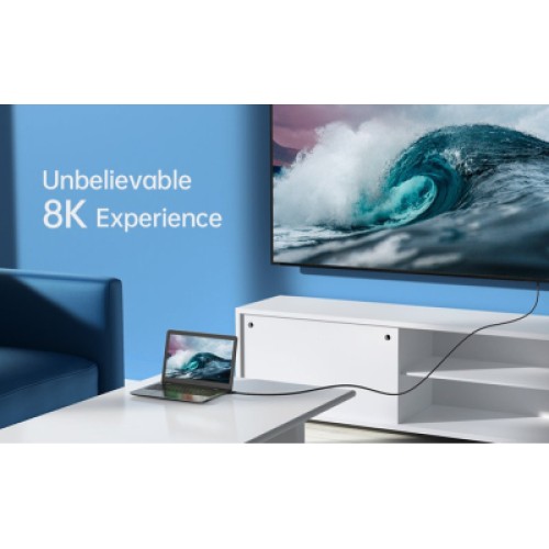 Кабель мультимедийный HDMI to HDMI 2.0m V.2.1 8K 60Hz HDR10 HLG 48Gbps YUV 444 Choetech (XHH-TP20)