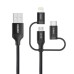 Дата кабель USB 2.0 AM to Lightning + Micro 5P + Type-C 1.2m MFI Choetech (IP0030-BK)