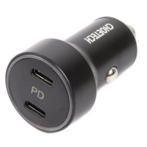 Зарядное устройство Choetech car 2хUSB-C 40W PD black (С0054-BK)
