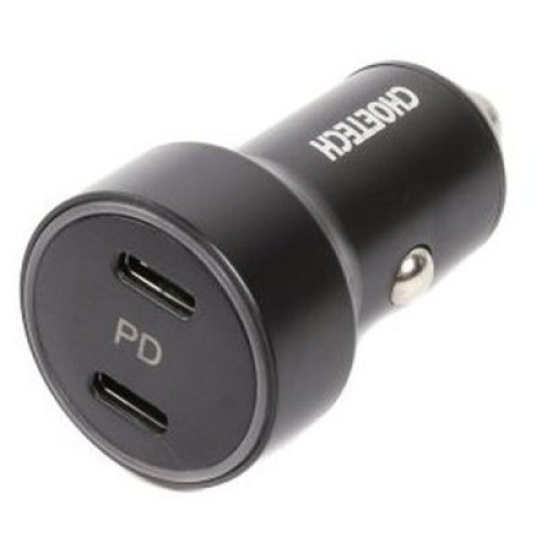 Зарядное устройство Choetech car 2хUSB-C 40W PD black (С0054-BK)