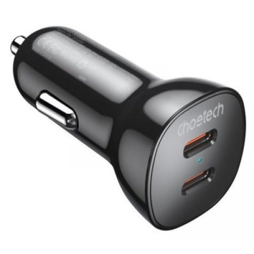 Зарядное устройство Choetech car 2хUSB-C 40W PD black (TC0008-BK)
