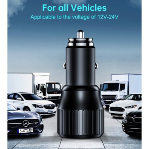 Зарядное устройство Choetech car USB-A/USB-C 63W QC3.0/PD/PPS black (TC0010-BK)