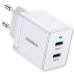 Зарядное устройство Choetech 2xUSB-C 40W PD/QC/PPS (Q5006-EU-WH)