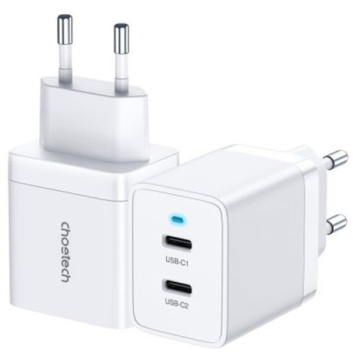 Зарядное устройство Choetech 2xUSB-C 40W PD/QC/PPS (Q5006-EU-WH)