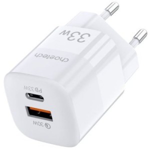 Зарядное устройство Choetech GaN USB-A/USB-C 33W QC3.0/PD/PPS (PD5006-EU-WH)