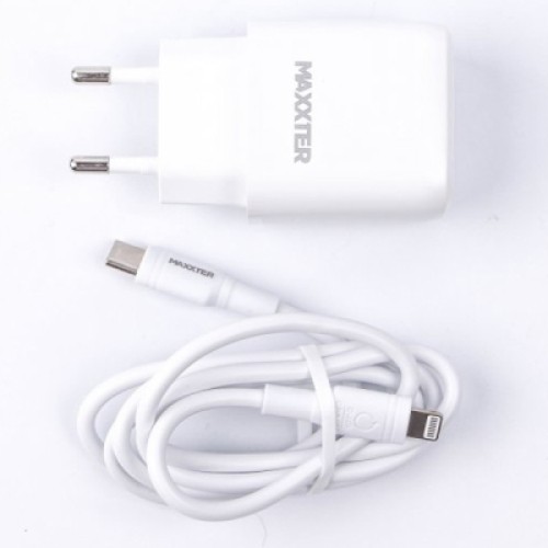 Зарядное устройство Maxxter USB + cable USB-C to Lighting (PD 20W) (WC-PD-CtL-01)