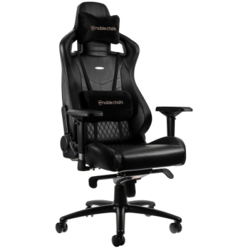 Кресло игровое Noblechairs Epic Series Real Leather Black (NBL-RL-BLA-001)