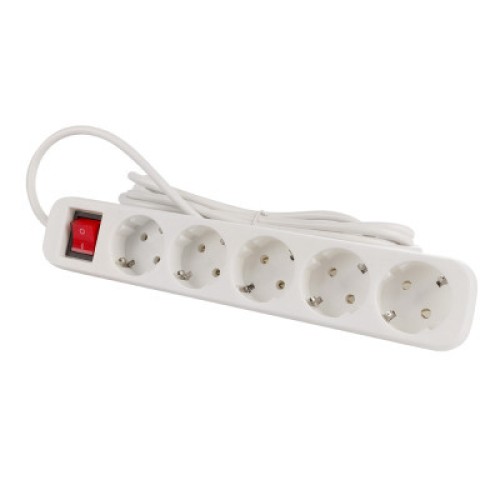 Сетевой фильтр питания ColorWay CW-PSEA53W, 5 розеток/ 3M white (CW-PSEA53W)