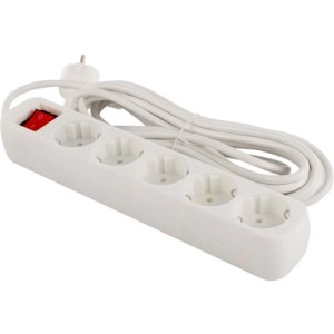 Сетевой фильтр питания ColorWay CW-PSEA55W, 5 розеток/ 5M white (CW-PSEA55W)