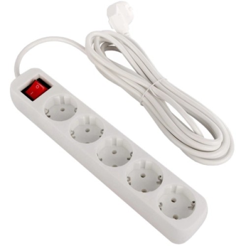 Сетевой фильтр питания ColorWay CW-PSEA55W, 5 розеток/ 5M white (CW-PSEA55W)