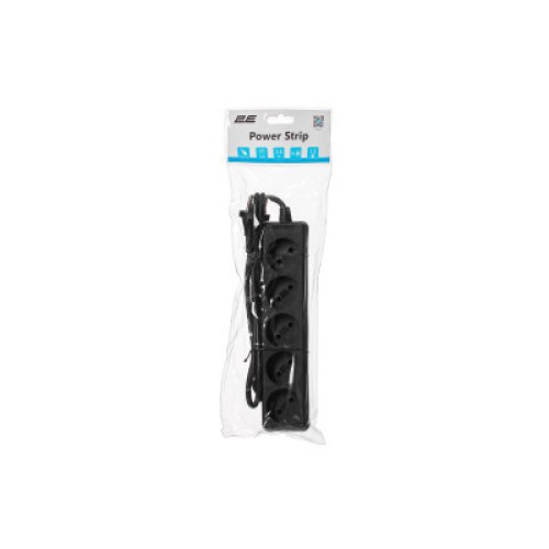 Сетевой удлинитель 2E 5XCEE7/17, 1.5м, black (2E-U0510M1.5BK_Gift)
