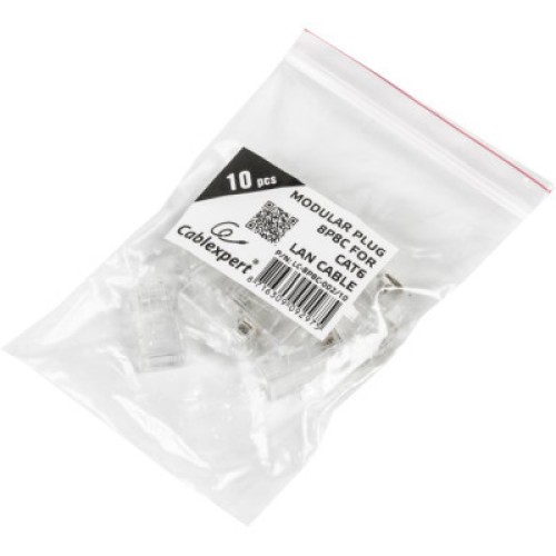 Коннектор RJ45 cat.5e UTP 8P8C * 10 (позолоч. конт.) Cablexpert (LC-8P8C-001/10)