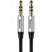 Кабель мультимедийный 3.5mm M/M 0.5m Yiven M30 black-silver Baseus (CAM30-AS1)