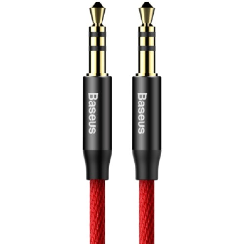 Кабель мультимедийный Jack 3.5mm Yiven M30 M/M 1m red-black Baseus (CAM30-B91)