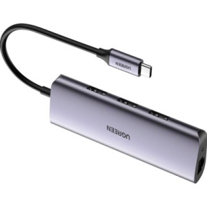 Концентратор Ugreen Type-C to 3хUSB 3.0 + RJ45 1000M Ethernet (60718)