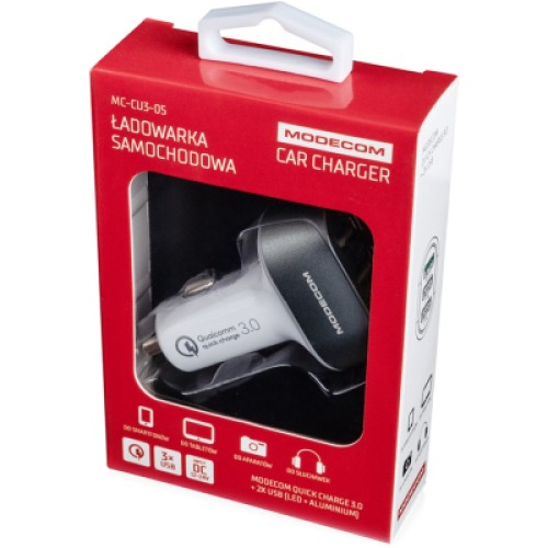 Зарядное устройство Modecom 3xUSB 2.4A QC3.0 + 2 USB Ports CU3-05 (ZT-MC-CU3-05)