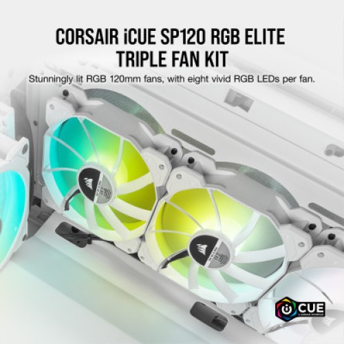 Кулер для корпуса Corsair SP120 RGB ELITE White (CO-9050137-WW) Кулер для корпуса Corsair SP120 RGB ELITE White (CO-9050137-WW)