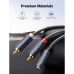 Кабель мультимедийный AUX 3.5mm TRS to RCAx2 M/M 1.0m AV102 Grey Ugreen (10588)