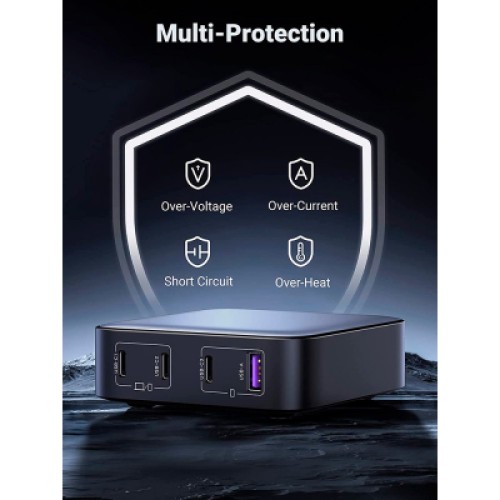 Зарядное устройство Ugreen 4xUSB 100W (3xType-C+USB A QC3) GAN Charger Nexode Series Black CD328 (90928)