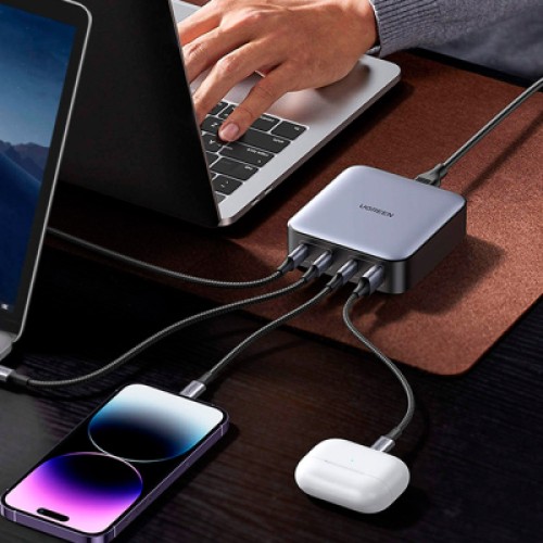 Зарядное устройство Ugreen 4xUSB 100W (3xType-C+USB A QC3) GAN Charger Nexode Series Black CD328 (90928)