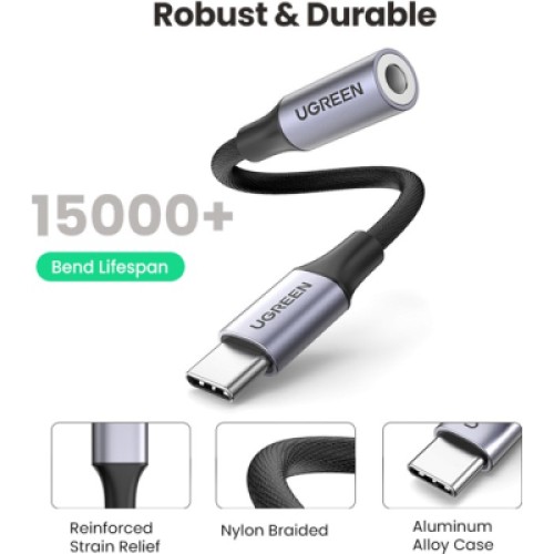Переходник USB-C to 3.5mm F 0.10m AV161 Ugreen (80154) Переходник USB-C to 3.5mm F 0.10m AV161 Ugreen (80154)
