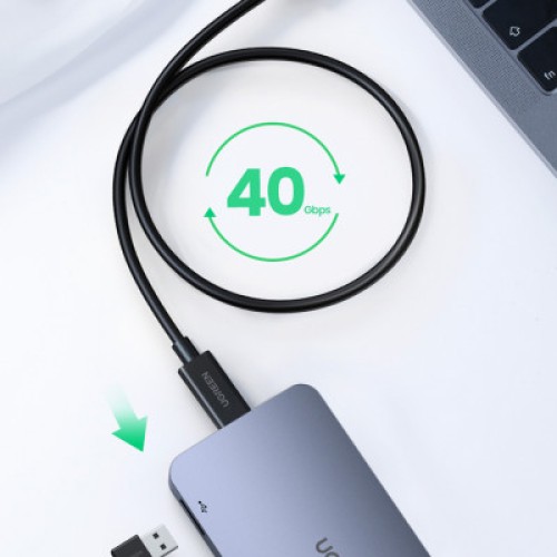 Дата кабель USB-C to USB-C 0.8m USB 4.0 THUNDERBOLTUS501 8K40Gbps Black Ugreen (30389) Дата кабель USB-C to USB-C 0.8m USB 4.0 THUNDERBOLTUS501 8K40Gbps Black Ugreen (30389)