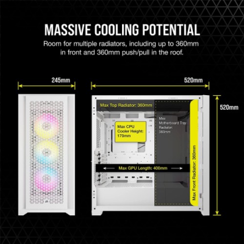 Корпус Corsair iCUE 5000D RGB AirFlow Tempered Glass White (CC-9011243-WW) Корпус Corsair iCUE 5000D RGB AirFlow Tempered Glass White (CC-9011243-WW)