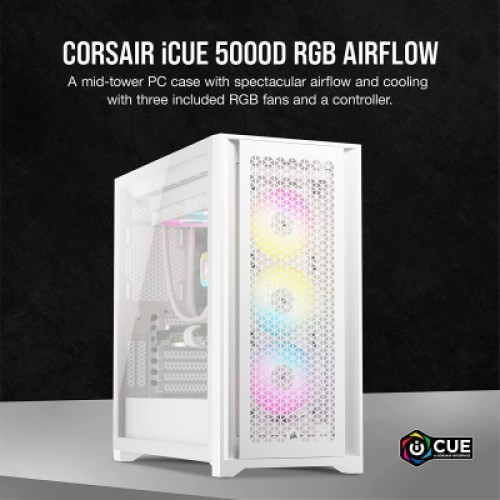 Корпус Corsair iCUE 5000D RGB AirFlow Tempered Glass White (CC-9011243-WW) Корпус Corsair iCUE 5000D RGB AirFlow Tempered Glass White (CC-9011243-WW)