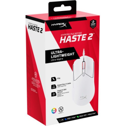 Мышка HyperX Pulsefire Haste 2 USB White (6N0A8AA)