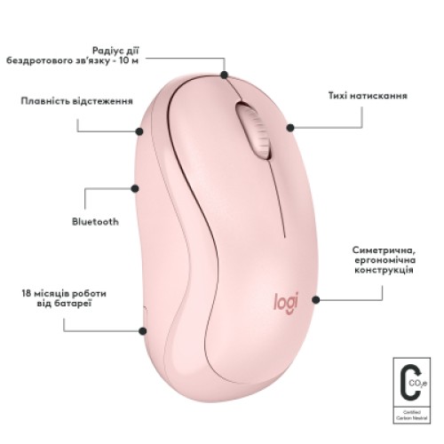 Мышка Logitech M240 Silent Bluetooth Rose (910-007121)