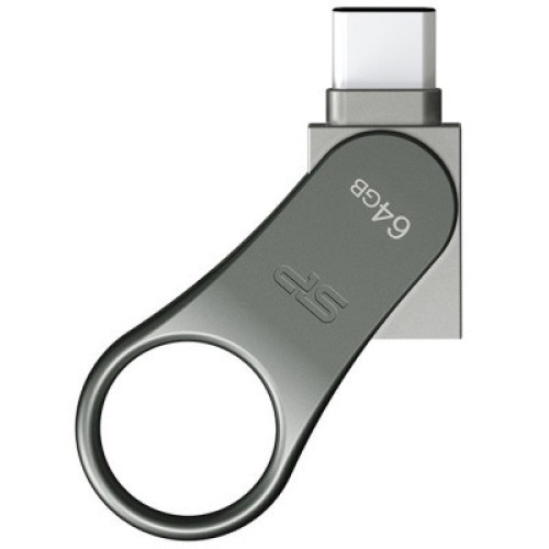 USB флеш накопитель Silicon Power 128 GB DriveMobile C80 USB 3.1 + Type-C Silver (SP128GBUC3C80V1S)