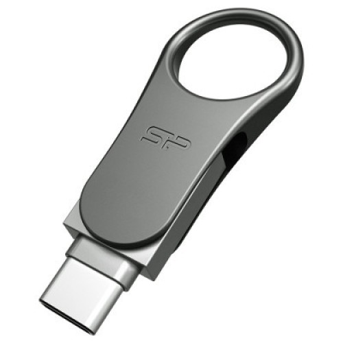 USB флеш накопитель Silicon Power 128 GB DriveMobile C80 USB 3.1 + Type-C Silver (SP128GBUC3C80V1S)