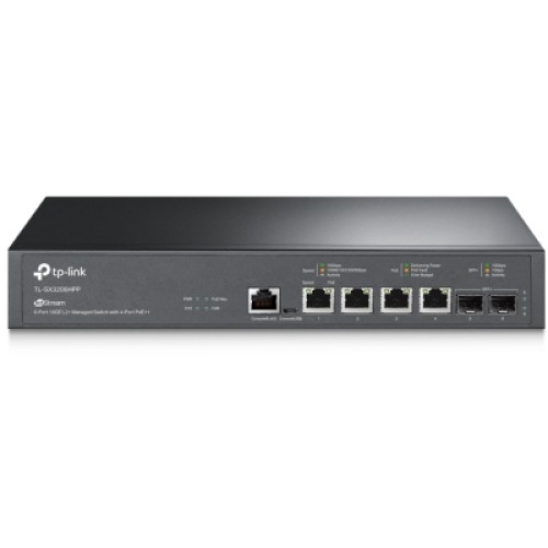 Коммутатор сетевой TP-Link TL-SX3206HPP 2xSFP+ (10GE) 4x10GE LAN console+microUSB L2 JetStream 19" 1U (TL-SX3206HPP)
