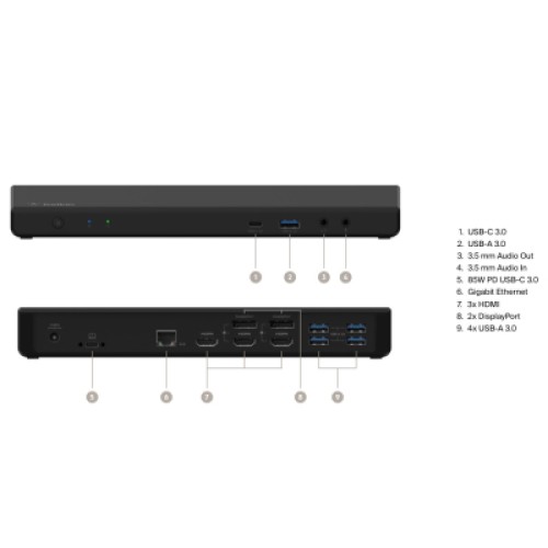 Порт-репликатор Belkin USB-C Universal Triple Display Dock (INC007VFBK)