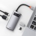 Концентратор Baseus Metal Gleam Series 4-in-1 Multifunctional Gray (CAHUB-CY0G) Концентратор Baseus Metal Gleam Series 4-in-1 Multifunctional Gray (CAHUB-CY0G)