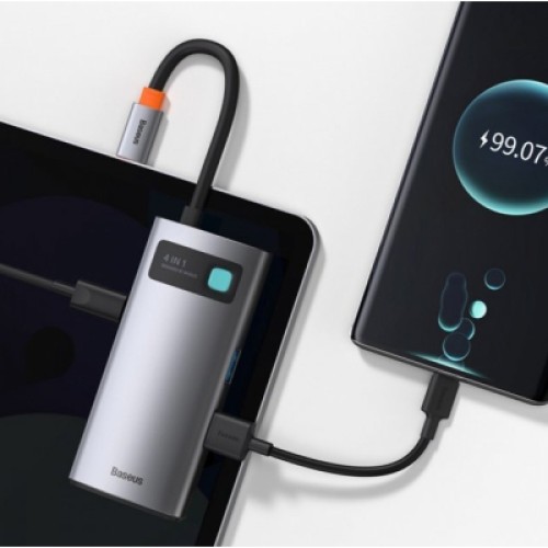 Концентратор Baseus Metal Gleam Series 4-in-1 Multifunctional Gray (CAHUB-CY0G) Концентратор Baseus Metal Gleam Series 4-in-1 Multifunctional Gray (CAHUB-CY0G)