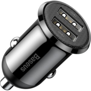 Зарядное устройство Baseus Grain Pro Car Charger (Dual USB 4.8A ) USB Black (CCALLP-01)