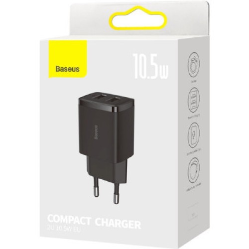 Зарядное устройство Baseus Compact Charger 2U Black (CCXJ010201)