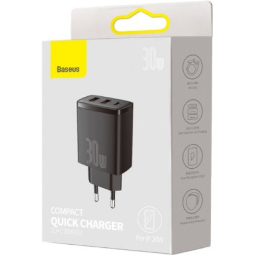 Зарядное устройство Baseus Compact Quick Charger 2U+C (CCXJ-E01)