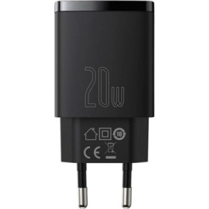 Зарядное устройство Baseus Compact Quick Charger U+C 20W EU Black (CCXJ-B01)