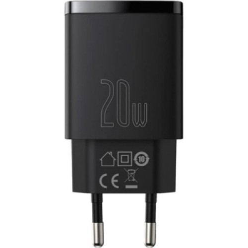 Зарядное устройство Baseus Compact Quick Charger U+C 20W EU Black (CCXJ-B01)