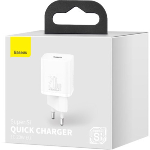 Зарядное устройство Baseus Super Si Quick Charger 1C 20W EU White (CCSUP-B02)